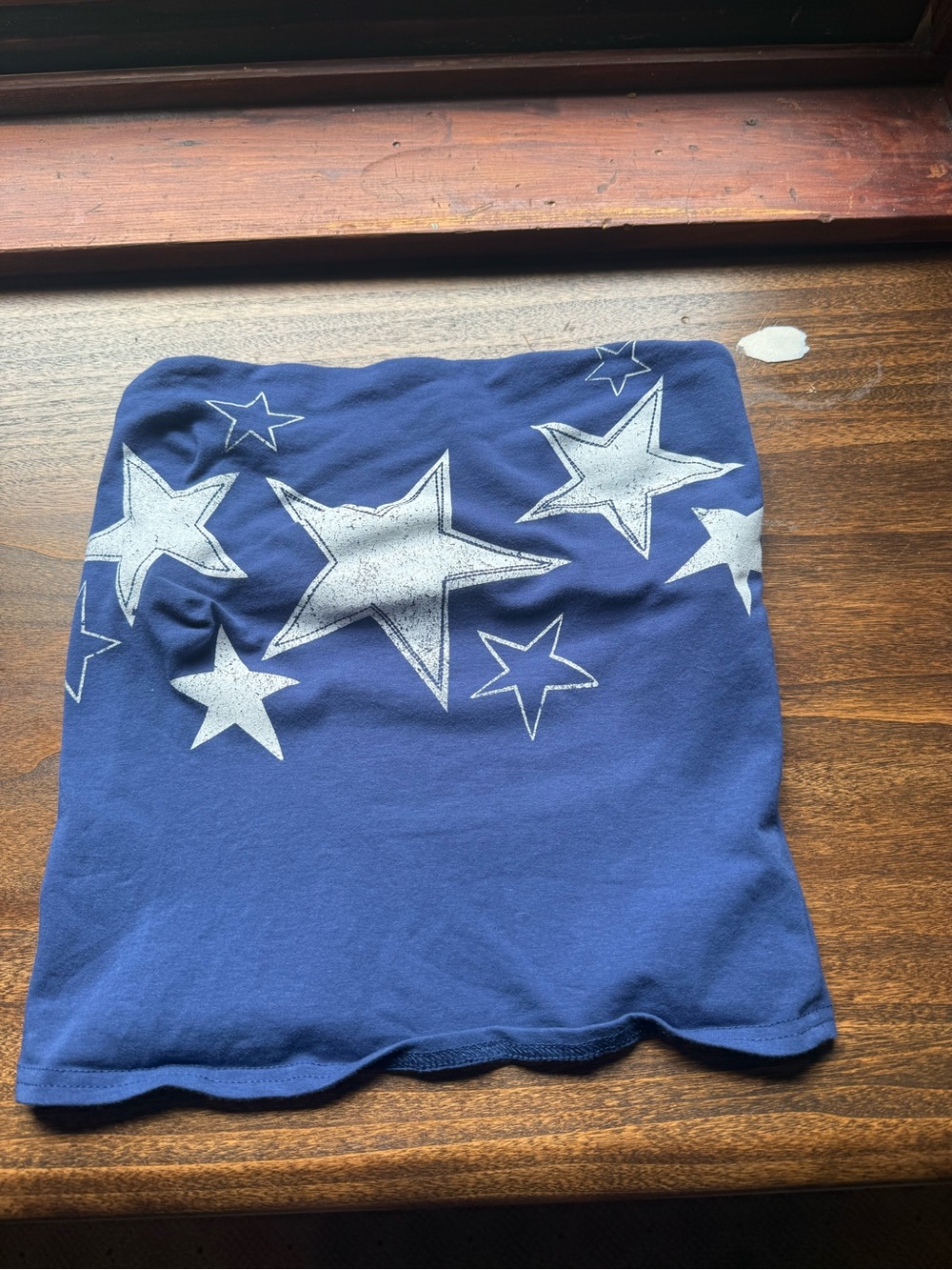 Navy Star-Print Strapless Tube top